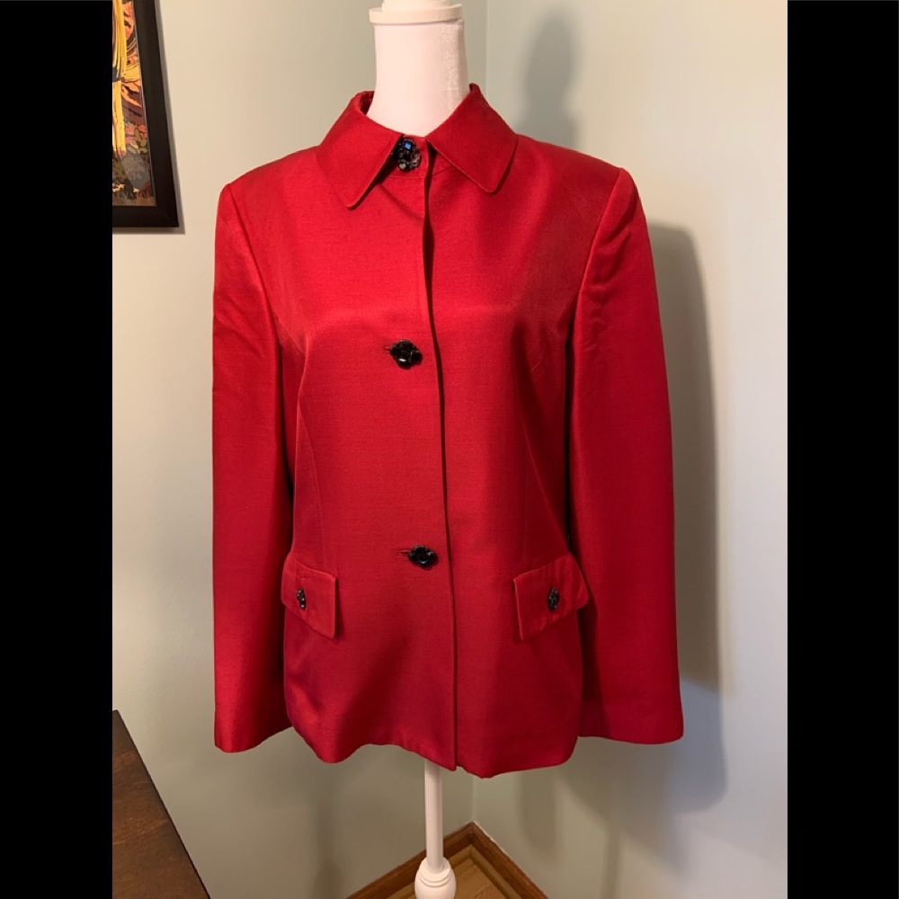 Dana Bachman Red Linen Blazer